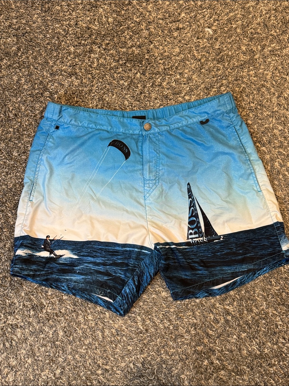 Hugo Boss Blue Ombre Sail & Wave Swim Shorts